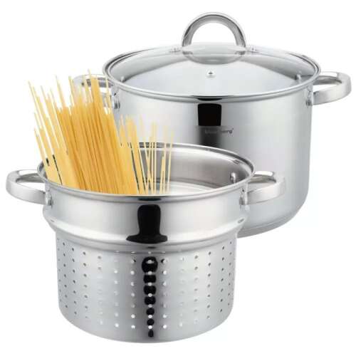 Spagetti fazék Klausberg KB 7738, 24 cm, 7 l, 3 részes, Indukciós, Ezüst
