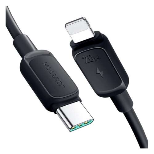 JOYROOM adatkábel (Type-C - lightning, 20W, gyorstöltő, 120cm, törésgátló) FEKETE Apple IPAD, IPAD 2, IPAD (3rd Generation)
