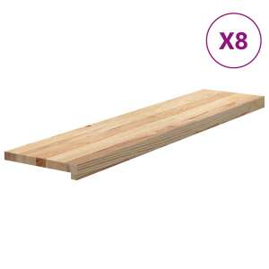 vidaXL 8 db tömör tölgyfa lépcsőfokok kezeletlen 110x25x2 cm 110327267 - Lépcsőszőnyeg