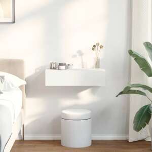 vidaXL Raft Alb Suspendat cu Sertare - Montat pe Perete în Dormitor - Mobiliere