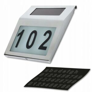 Solar Hausnummernleuchte aus Edelstahl mit Zahlenaufklebern - MasterLED