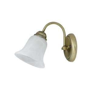 Francesca bronz fali lámpa fehér alabástrom üveg búrával - Fali lámpa