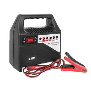 Portable 12V 6A Battery Charger with clamps - Vehicle battery