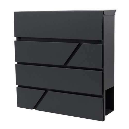 Pepita modern anthracite mailbox, front view
