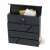 Pepita anthracite mailbox with letters and newspaper, open