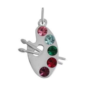 Paleta de pictura pandantiv, bijuterii din argint 110363334 - Bijuterii pentru femei