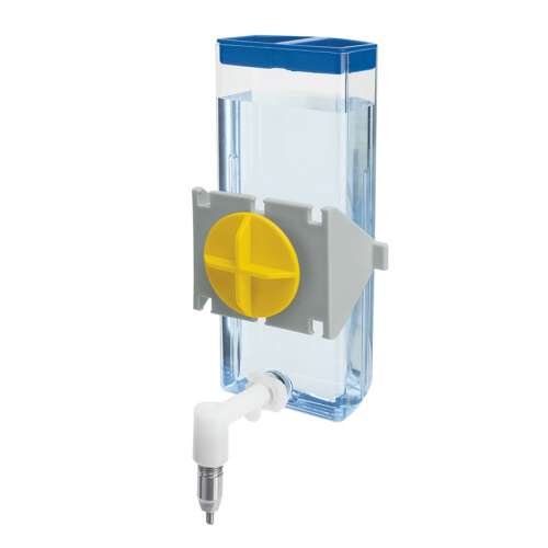 Ferplast Sippy 4676 600ml rágcsáló itató, csepegés mentes, átlátszó műanyag, sárga és szürke rögzítő konzol, fehér csőr