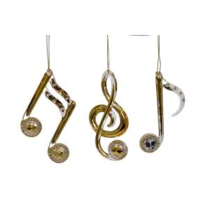 Arany karácsonyfadísz kották 12cm 3db 110372449 - Nonbrand Karácsonyfadísz