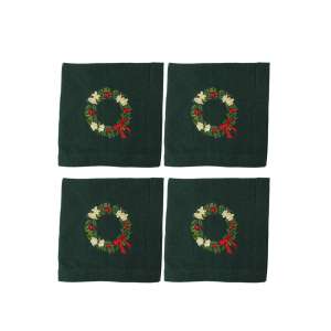 Zöld pamut szalvéták Karácsonyi koszorú 4db 110372559 - Háztartási papírtermék