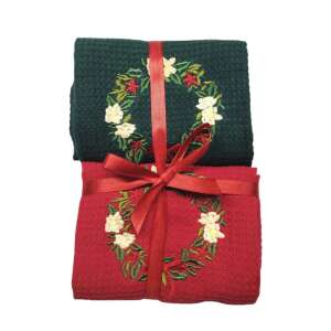 Piros és zöld karácsonyi konyhai törölköző 2-szett 110372562 - Lakberendezés