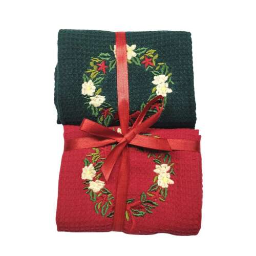 Piros és zöld karácsonyi konyhai törölköző 2-szett 110372562