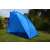 Kubi Sport strand sátor felállítva fűben, kék, napvédő, szélvédő, hordozható menedék