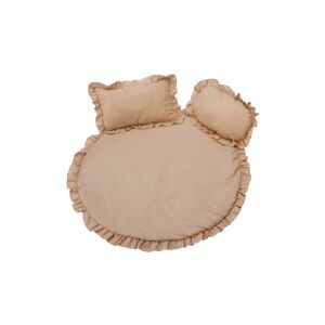 Водоустойчив килим с волан + 2 възглавници за спане, спално бельо, крем 128756272 - Somnart