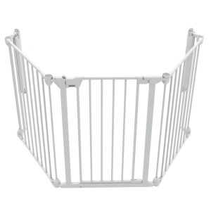 Noma 3 paneles biztonsági kapu, fehér fém gyermekbiztonsági korlát - Biztonság a Babaszobában