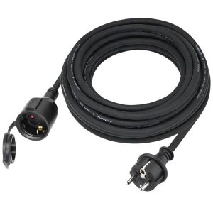 Prelungitor cu Fisa si Cupla, Pentru Exterior, IP 44, 250 V, 20 Metri, Negru 138696132 - Prelungitoare