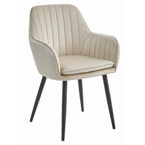 Fotoliu Mercaton Lugo din catifea bej, vedere frontală - Mercaton