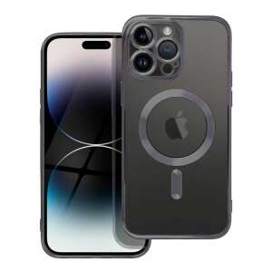 Mercaton tok iPhone 16 Pro telefonhoz, TPU, védelem és kamera, MagSafe, csúszásgátló, sárgásgátló, átlátszó fekete éllel
