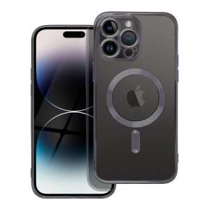 Mercaton tok iPhone 16 Pro Max készülékhez, TPU, védelem és kamera, MagSafe, csúszásgátló, sárgásgátló, átlátszó fekete éllel