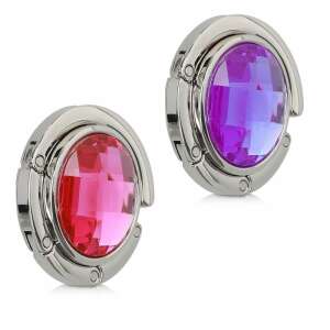 Zestaw 2 haczyków stołowych na torby, Kwmobile, Różowy/Fioletowy, Aluminium, 50281.02 110379260 - Akcesoria do toreb