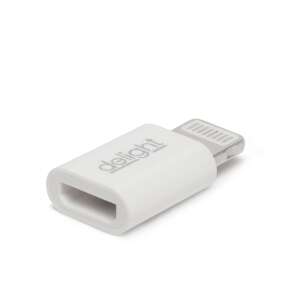 Mercaton® Micro-USB / Lightning adapter, Apple eszközökkel kompatibilis, zenelejátszáshoz, adatátvitelhez, 5A, Fehér, 1,8 x 0,8 cm