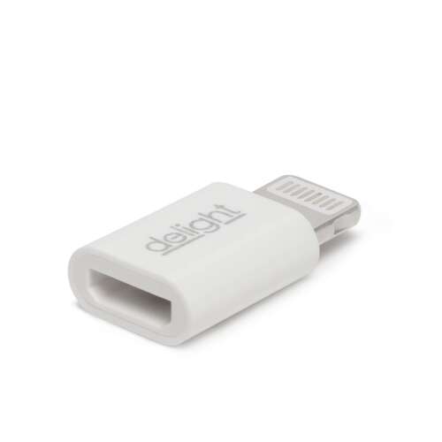 Mercaton® Micro-USB / Lightning adapter, Apple eszközökkel kompatibilis, zenelejátszáshoz, adatátvitelhez, 5A, Fehér, 1,8 x 0,8 cm 110380985