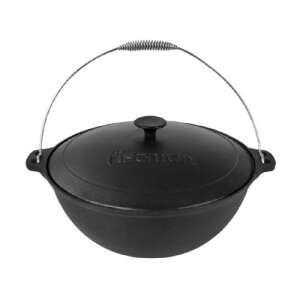 Fissman Gusseisenkessel mit Deckel und Drahtgriff, schwarz - Kochkessel