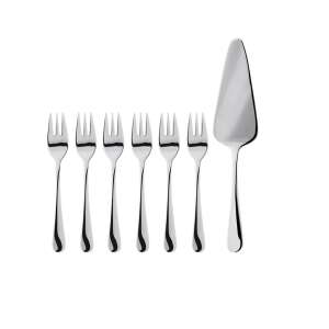 Judge Windsor 7-teiliges Kuchen-Servierset: 6 Torten Gabeln und 1 Servier. Hochwertiges Besteck aus Edelstahl für elegante Kuchenpräsentationen. - Besteck-Sets