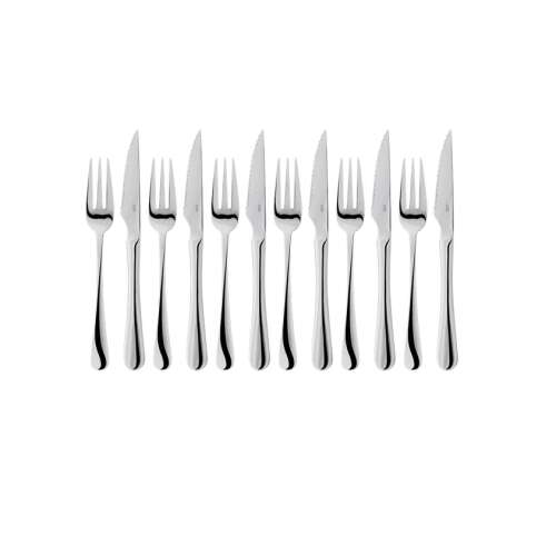 Judge Windsor 12-teiliges Steakmesser- und Gabelset aus rostfreiem Stahl