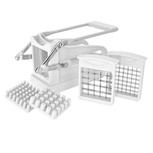 Hranolček Judge, plast/nehrdzavejúca oceľ, 24x12x9 cm, biela/strieborná