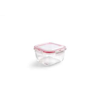 Caserola alimente Ibili-Borosilicato, sticla borosilicata, 16x16x9.5 cm, 1 l, transparent/rosu 110384017 - Cutii alimentare