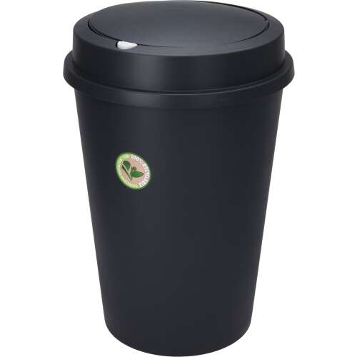 Anthrazitfarbener Abfalleimer aus Polypropylen mit Deckel, 47 Liter, Excellent Houseware