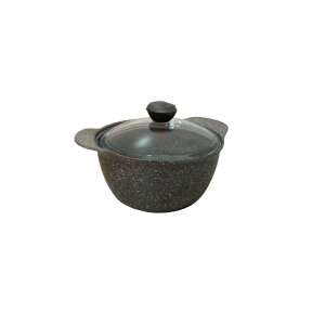 Garnek OMS Granitowy z Pokrywką, Szary, Aluminium - Nonbrand Patelnia