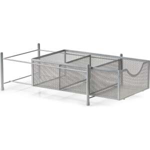 Organizator de sertare Zeller din sârmă cu 3 secțiuni, argintiu, pentru bucătărie, baie, birou, cămară, dulap, dormitor, depozitare, organizare, ordine - Rafturi de depozitare pentru bucătărie