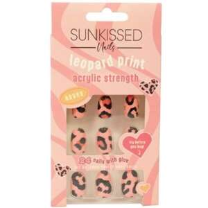 Set runder künstlicher Nägel, Sunkissed, Leopardenmuster, 24 Stück, inklusive Kleber 110384536 - Nageldesign