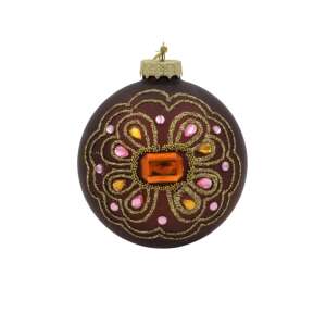 Коледна украса за елха House of Seasons в махагоново кафяво с детайли от бижута - Украса за коледна елха