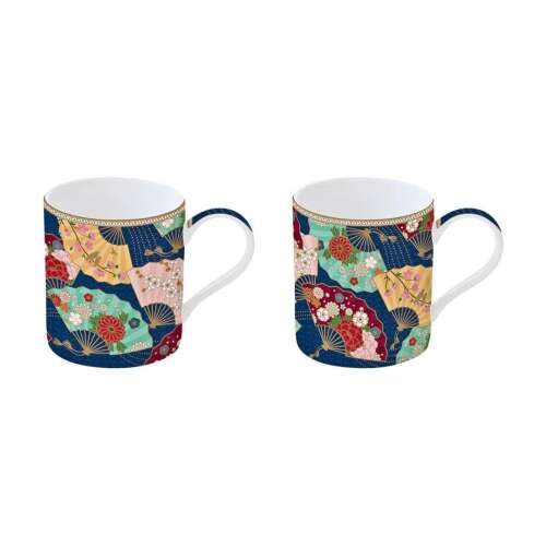 Set 2 căni, din porțelan, EasyLife, 350 ml, Kyoto 110384855