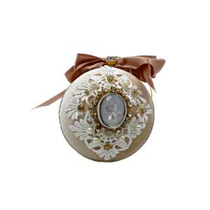 Glob DECORIS culoarea ivoire din catifea 110384913 - Nonbrand Decorațiuni pentru pomul de Crăciun