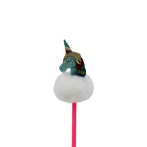 Creion figurină Unicorn albastru puf alb 26cm 110384925 - Nonbrand Creioane grafit