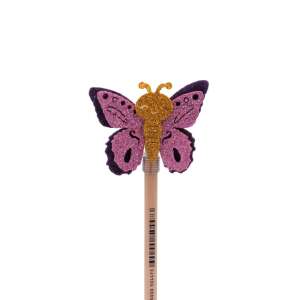 Rysunek ołówkowy Motyl fioletowe skrzydła różowy 22cm