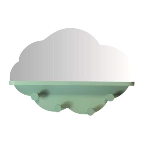 Kleiderbügel mit grünem MDF-Spiegel 39x28cm 110384974