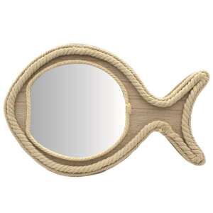 Fischförmiger Wandspiegel mit geflochtenem Seilrahmen, 40x25 cm, Geschenkdesign 110384992 - Nonbrand Spiegel