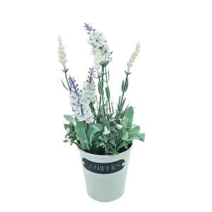 Mesterséges levendula cserépben, 28x9 cm, fehér 110385007 - Koopman