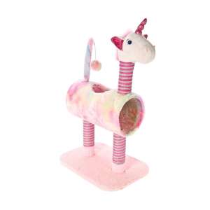 Set de Joacă pentru Pisici Cats Collection Unicorn - Arbore pentru Pisici Roz și Alb cu Tunel și Stâlpi de Scărpinat - Mobilier pentru pisici