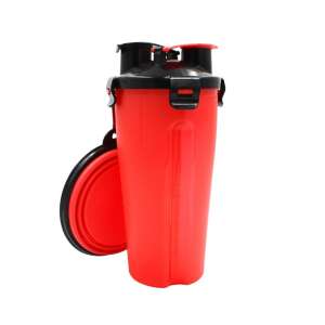 Zestaw karmy dla zwierząt Koopman, na wodę i karmę, podwójne przegródki 440 ml, kolekcja dla psów, bez BPA, FSC, czerwony z czarnym 110385081 - Zwierzęta gospodarskie