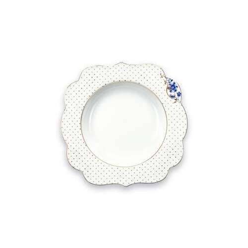 Tiefer Teller aus Porzellan, Pip Studio, 23,5 cm, Royal White Kollektion 110385324
