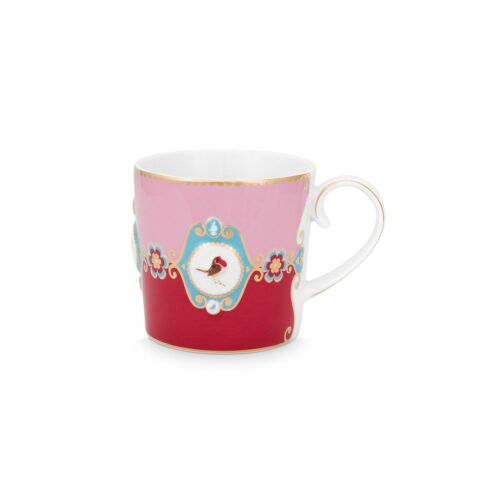Pip Studio Love Birds Kollektion Porzellan Tasse, rot und rosa, 150 ml