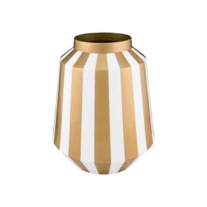 Dekorative Metallvase, Pip Studio, Stripes White Gold, 24x29 cm, Royal Dot Delight-Kollektion 110385452 - Pip Studio