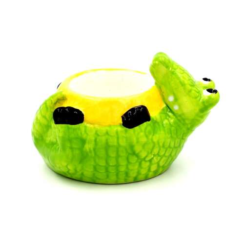 Keramický držiak na vajíčka krokodíla zelený 110385714
