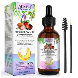 Ulei premium 100% Natural, Formula Puternica pentru Cresterea Parului si Tratarea Scalpului cu 11 Uleiuri, Aliver 60 ml 110386423 - Ulei de păr