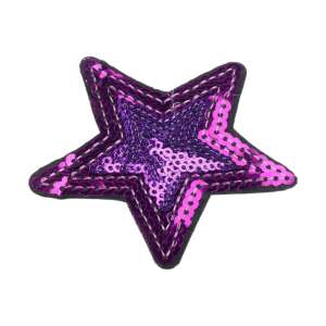 Csillag Hőragasztós Applikáció - Lila - 70 mm 110386971 - Vasalható matrica
